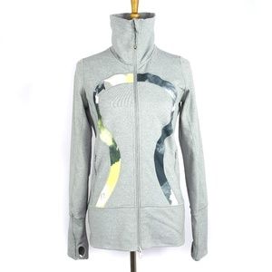 Lululemon gray In Stride jacket, watercolor, sz 6